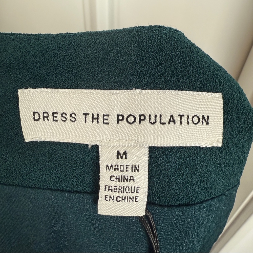 Dress the Population Heidi dark green one shoulder mini dress size Medium - Picture 8 of 8